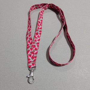 Watermelon Lanyard: Work ID Badge, Student Keys (Breakaway Option) 5/8" Wide Double Sided