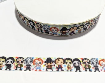 Halloween Horror Movie Character Grosgrain Ribbon - 7/8" Wide Trim, 3 Yards