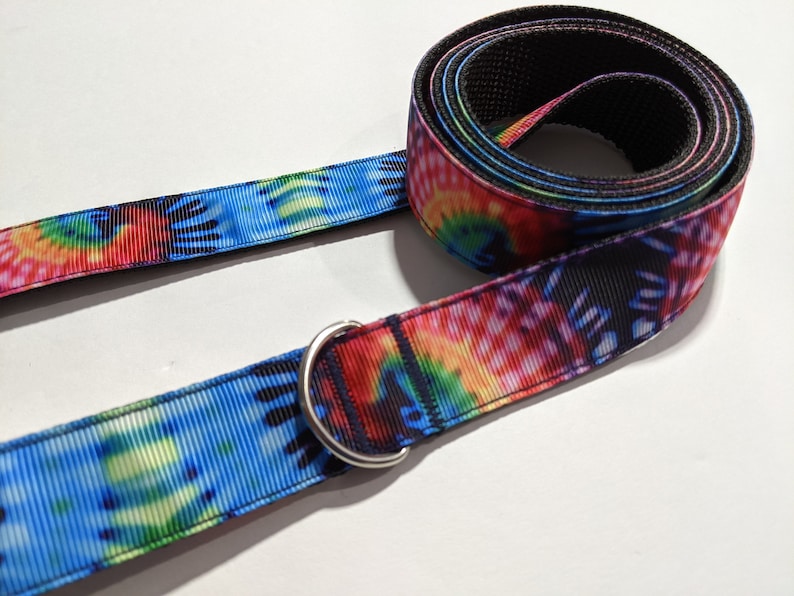 Navy Blue and Aqua Blue Tie Dye Swirls Hippy Handmade 1 Wide 3,4,5,6,7,8 Foot Dog or Pet Leash