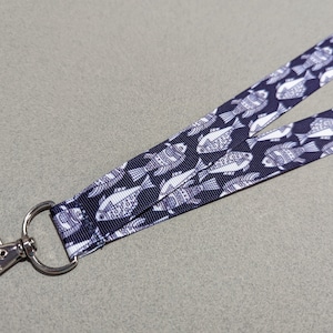 Fish ID Badge Lanyard: Angler Gift, Breakaway Safety Lanyard, (1&quot; Wide)