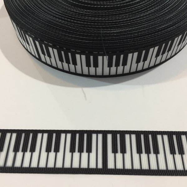 3 Yards of 7/8" Ribbon - Piano Key Board #10551