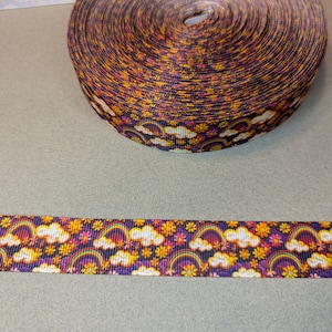 3 yards de 7/8" ruban - Arcs-en-ciel et nuages #11547 - Ruban adhésif décoratif, couture à coudre, article pour journal indésirable