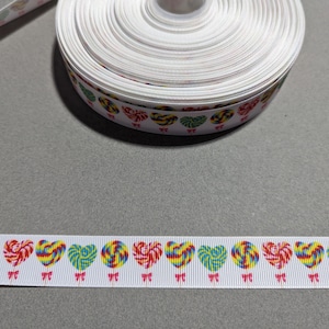 3 yards de ruban de 7/8&quot; - Sucettes ou sucettes torsadées colorées #11432 - Ruban adhésif décoratif, garniture à coudre, journal indésirable à ajouter