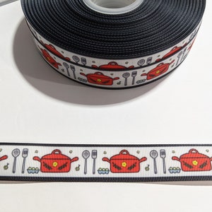 3 yards de ruban de 7/8&quot; - Ustensiles de casserole de cuisine #11077 - Ruban adhésif décoratif, garniture à coudre, journal indésirable à ajouter