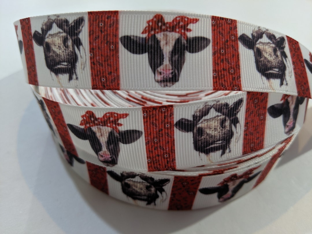 Cow Print Grosgrain Ribbon, 1