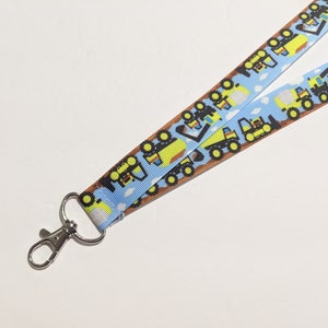 Construction Trucks ID Lanyard: 1-Inch Grosgrain Ribbon, Double Sided, Breakaway Safety Lanyard
