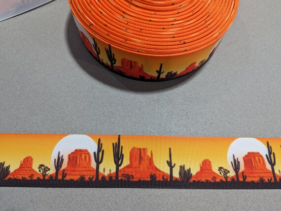 Sunset Monument Valley Grosgrain Ribbon: Arizona Cactus Trim (2 Yards, 1.5" Wide)