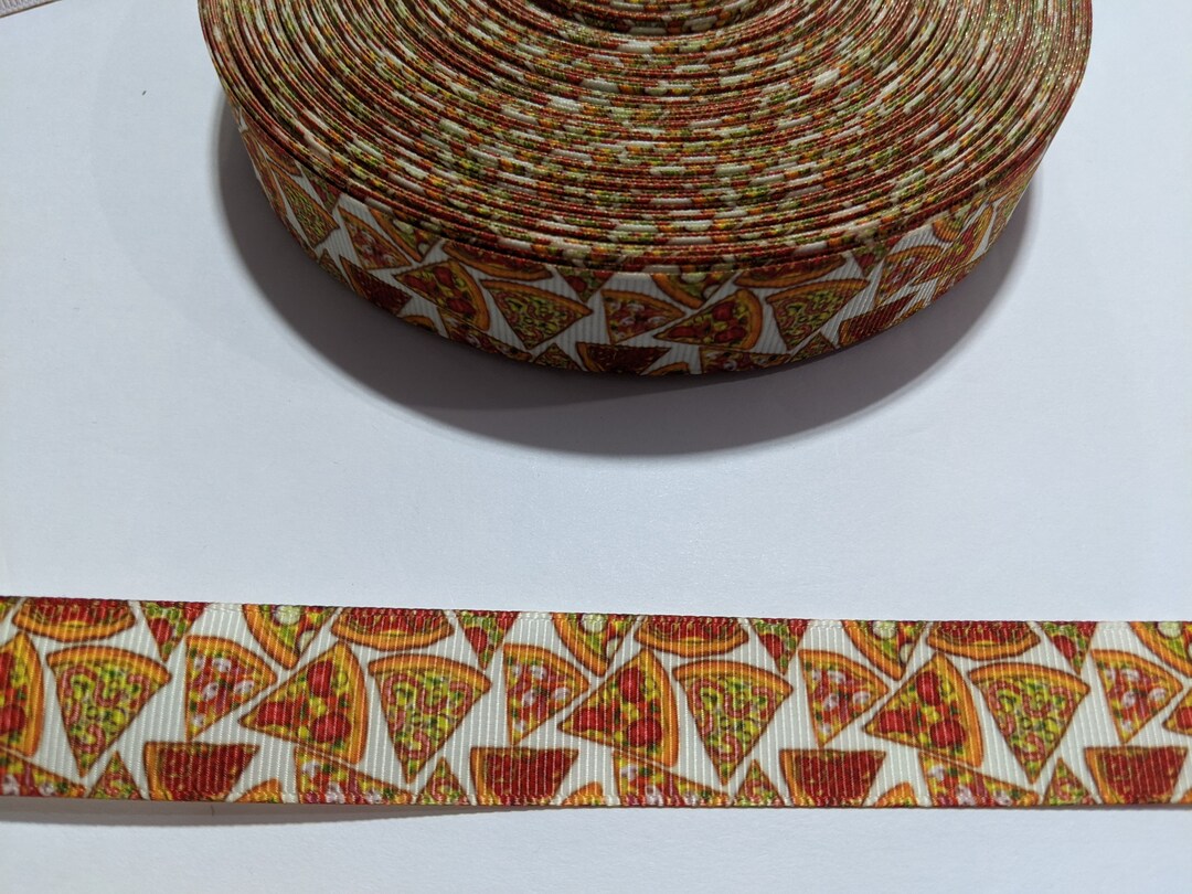 Pizza Slice Grosgrain Ribbon: 7/8