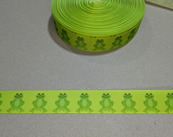 Green Frog Grosgrain Ribbon: 1-inch Decorative Trim (3 Yards)