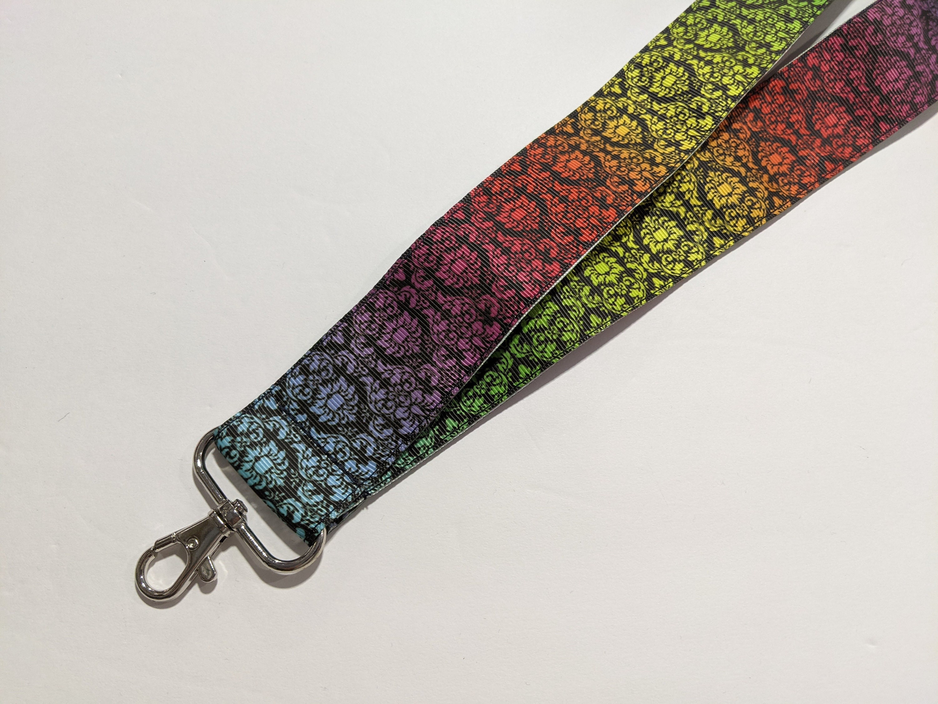 Cute Florals ID Badge Holder Lanyard For ID Badge Keys Plants Retractable Keychain