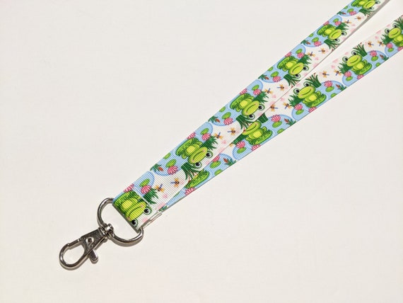 ID Lanyard Frogs With Lily Pads Handmade With a Lobster Claw Clasp 1 Wide -   Israel