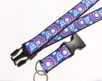 Flowers Breakaway Lanyard | Floral Keychain Lanyard | 1 Inch Wide Lanyard | ID Badge Lanyard | Handmade Lanyard | Cute Key Fob Lanyard