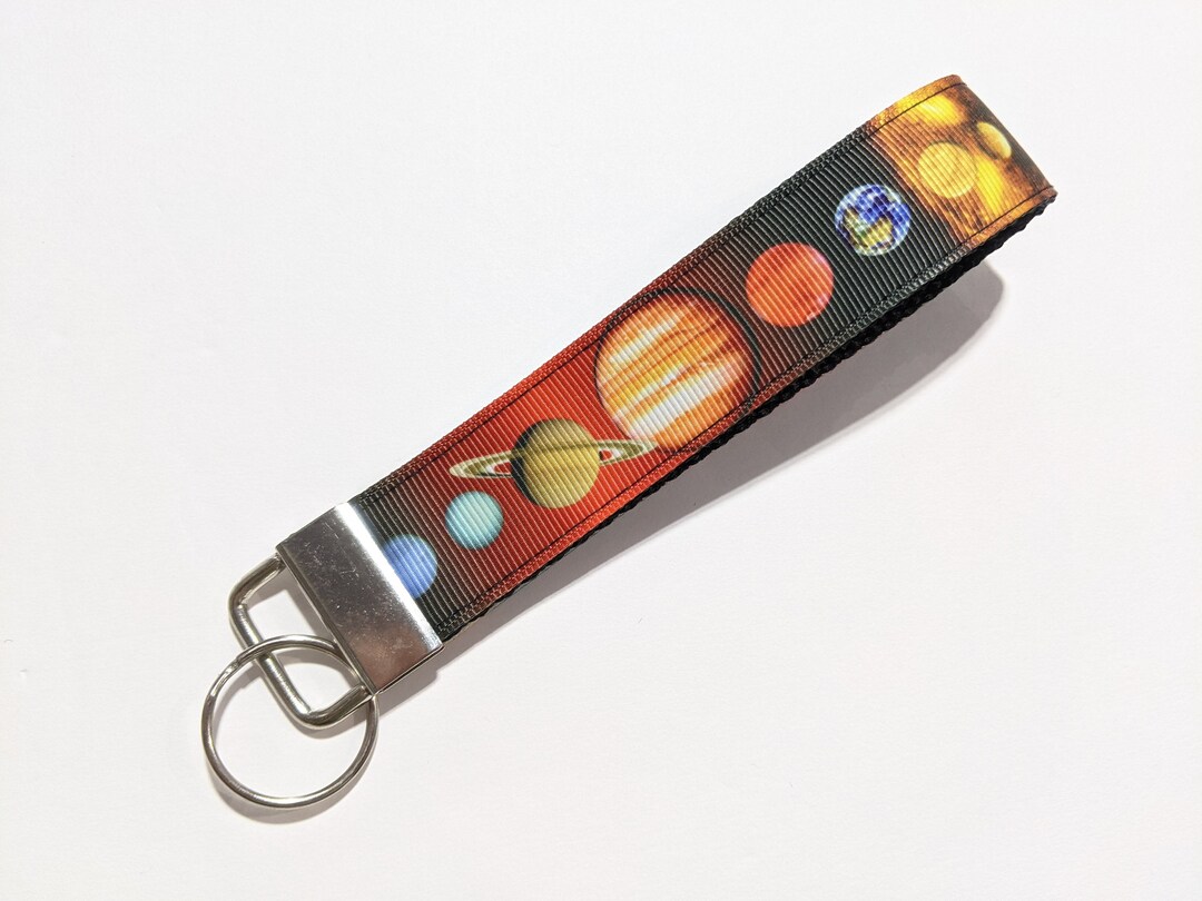 Solar System Planets Keychain: Space Key Fob Wristlet, (1