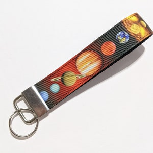 Solar System Planets Keychain: Space Key Fob Wristlet, (1&quot; Wide)