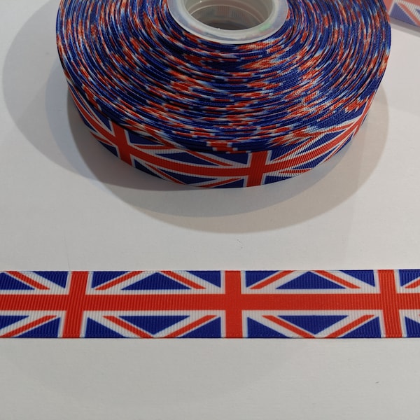 3 Yards of 7/8" Ribbon - British Flag #10648