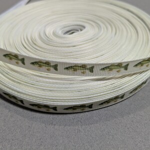 Bass Fish Ribbon: 3/8 Inch Polyester Grosgrain Trim - 3 Yards image 2