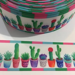 2 yards de 1,5 po. - Cactus colorés #10229 - Ruban adhésif décoratif, garniture à coudre, article pour journal indésirable