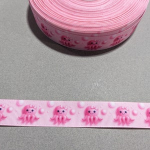 3 yards de 7/8" ruban - Adorable pieuvre rose layette #11466 - Ruban adhésif décoratif, couture à coudre, article pour journal indésirable