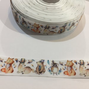 Woodland Animals Grosgrain Ribbon: 7/8" Decorative Trim (3 Yards)