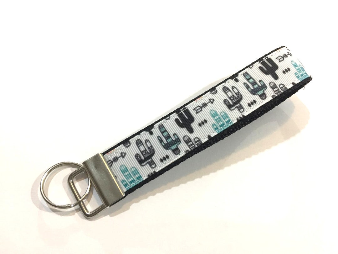 Boho Cactus Arrows Wristlet Keychain: Handle Style Key Fob, (1