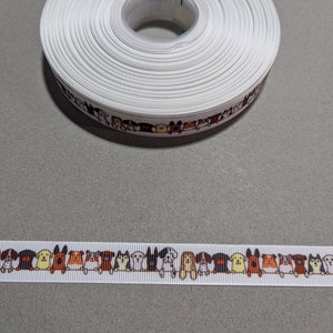 3 Yards of 5/8" Ribbon - New Sizing Puppy's or Dogs in a Row #10075 - Decorative Tape, Sew on Trim, Junk Journal Add On