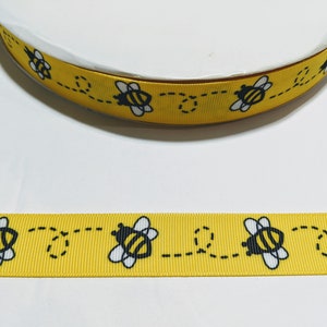 1 mètre de ruban de 7/8 po. - Bourdons et abeilles n°11153 - Ruban adhésif décoratif, garniture à coudre, journal indésirable à rajouter