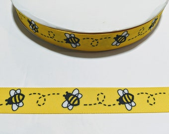 3 Yards of 7/8" Ribbon - Bumble Bees Honey Bee #11153