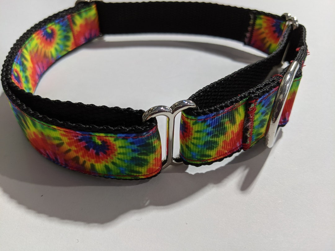 Tie Dye Martingale Collar Hippy Dog Collar 1 Inch Wide Collar