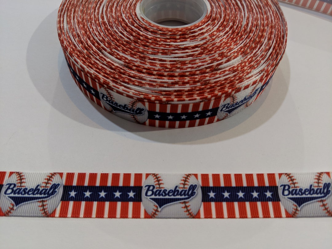 Baseball Grosgrain Ribbon: 7/8