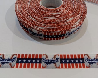 Baseball Grosgrain Ribbon: 7/8" Decorative Trim, 3 Yards