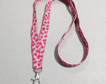 Watermelon Lanyard 5/8" Grosgrain Ribbon Double Sided ID Badge Holder Cute Summer Fruit Keychain Neck Strap Optional Breakaway Safety Buckle