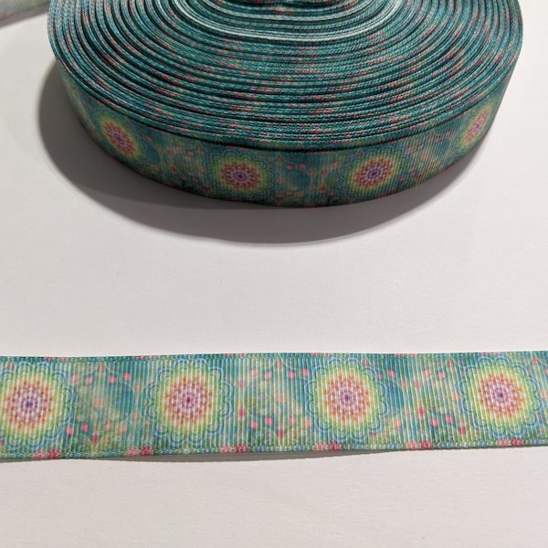 3 Yards of 7/8" Ribbon - Bohemian Boho Mandala #10756