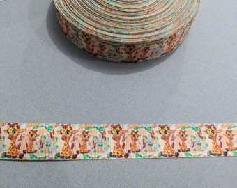 Baby Giraffe Grosgrain Ribbon - 1" Wide, 3 Yards Trim