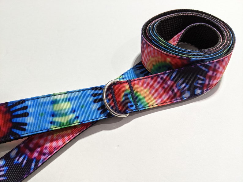 Navy Blue and Aqua Blue Tie Dye Swirls Hippy Handmade 1 Wide 3,4,5,6,7,8 Foot Dog or Pet Leash