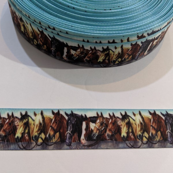 3 Yards of 1" Ribbon - Horses or Wild Mustangs #10753