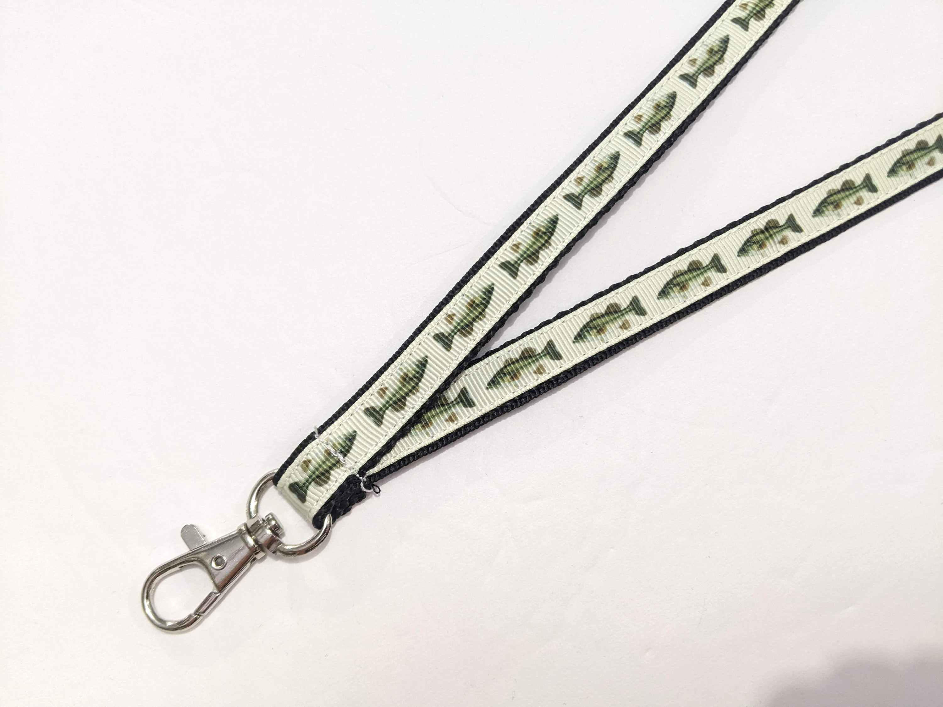 Personalized Keychain Lanyard  1 inch custom screen printing lanyard strap  with a black lobster clasp hook and a detachable buckle-LHP0802B