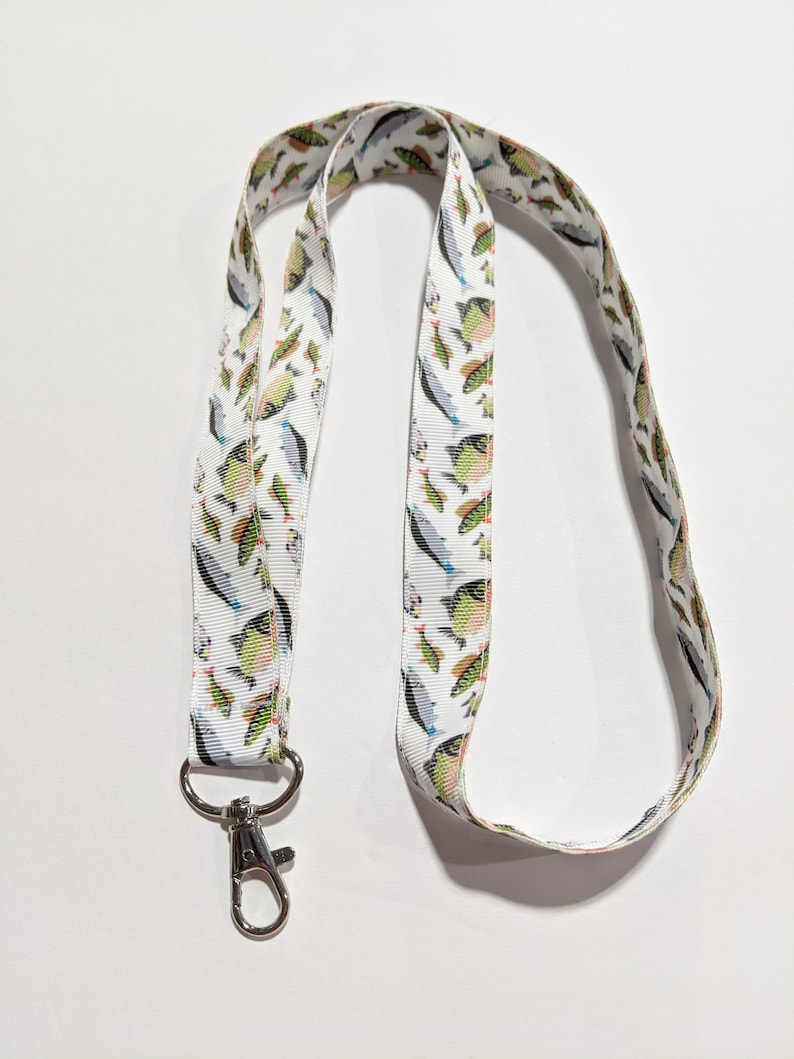 Handmade 1 Wide ID Lanyard with a Lobster Claw Clasp Ocean Fish