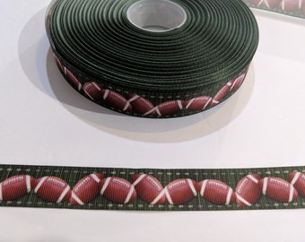 3 Yards of 7/8" Ribbon - Football and Field Yard Lines #10402