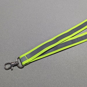 Reflective Safety ID Lanyard | 3/4&quot; Wide Badge Holder | Yellow Reflective Lanyard | Neck Lanyard | Breakaway ID Lanyard | Bus Driver Lanyard