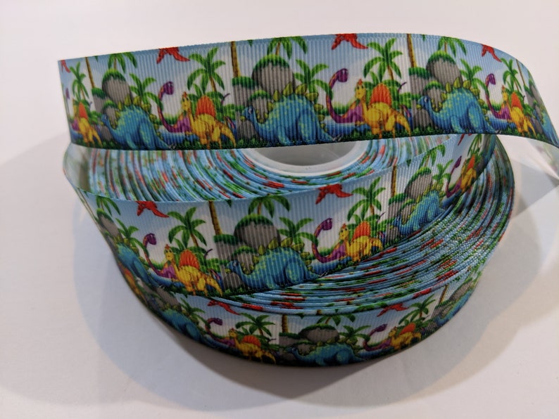 3 Yards of 1 Ribbon Colorful Dinosaurs #10374