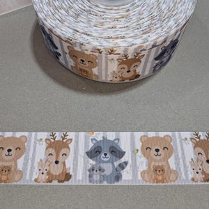 2 yards de 1,5" de large - Bébés animaux de la forêt #11616 - Ruban adhésif décoratif, garniture à coudre, article pour journal indésirable, ruban pour gâteau de couches