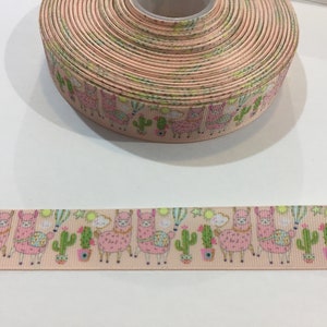 1 mètre de ruban de 2,5 cm - Lama rose ou alpaga #10357 - Ruban adhésif décoratif, garniture à coudre, journal indésirable à rajouter