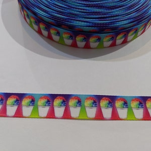 1 mètre de ruban de 5/8 po. - Cones de neige arc-en-ciel ou glaçons #10144 - Ruban adhésif décoratif, garniture à coudre, article complémentaire pour journal indésirable
