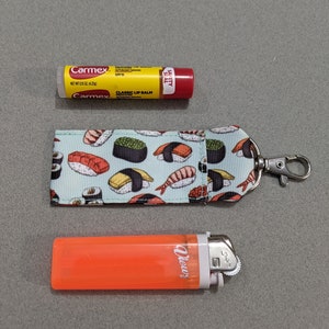 Sushi Ribbon Lip Balm/Lighter Clip-On Pouch