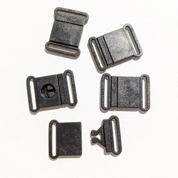 5 Breakaway Black Buckles For 5/8 Inch Webbing or Strap - Pulls Apart With Pressure, Safety Buckles