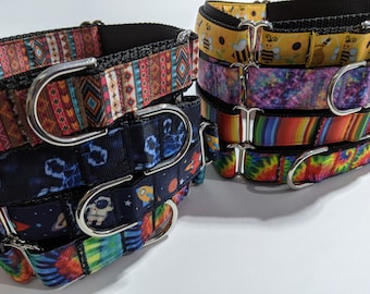 Martingale Dog Collar: 1&quot; Wide Adjustable Ribbon Collar, Build Your Own
