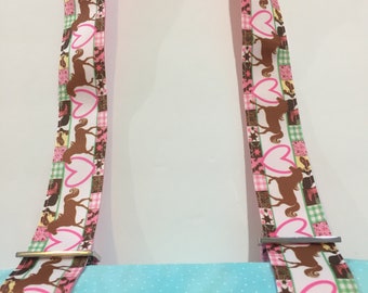 Discontinued - Discounted - Yoga Mat Strap - 1 1/2" Wide Cowgirl Horses  All Purpose Carry Strap