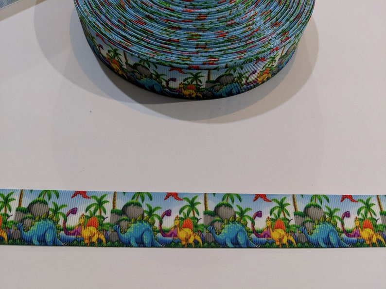 3 Yards of 1 Ribbon Colorful Dinosaurs #10374