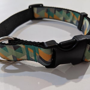 Geometric Triangle Dog Collar: 1-Inch Adjustable Puppy Collar