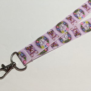 Easter Bunny ID Lanyard: 1-Inch Grosgrain Ribbon, Double Sided, Breakaway Safety Lanyard